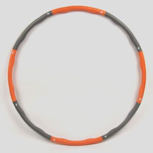 Phoenix Fitness Weighted Hula Hoop - Exercise Ring for Weight Loss, Aerobics, Cardio, Calorie Burn & Core Workout for Men and Women at Home or Gym - 8 Section Adjustable Design - Orange and Grey