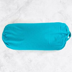 Myga Bolster Pillow - Supportive Cushion for Restorative Yoga and Meditation with PP Cotton Filling - Comfortable Floor Pillow with Washable Cotton Covers & Carry Handle - Turquoise
