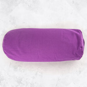 Myga Bolster Pillow - Supportive Cushion for Restorative Yoga and Meditation with PP Cotton Filling - Comfortable Floor Pillow with Washable Cotton Covers & Carry Handle - Plum