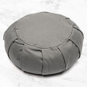 Myga Meditation Cushion - Zafu Cushion for Yoga, Meditation and Pranayama with Natural Buckwheat - Comfortable Floor Pillow with Washable Cotton Covers  -  Grey