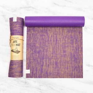Myga Jute Yoga Mat - Non Slip Exercise Mat for Yoga, Pilates, Meditation and Fitness - Supportive Mat for Men and Women for Home, Gym, Studio & Travel - (183cm x 61cm x 5mm) - Purple
