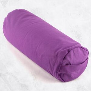 Myga Bolster Pillow - Supportive Cushion for Restorative Yoga and Meditation with PP Cotton Filling - Comfortable Floor Pillow with Washable Cotton Covers & Carry Handle -  Plum