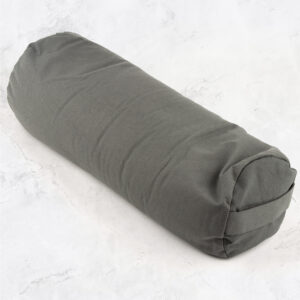 Myga Bolster Pillow - Supportive Cushion for Restorative Yoga and Meditation with PP Cotton Filling - Comfortable Floor Pillow with Washable Cotton Covers & Carry Handle -  Grey