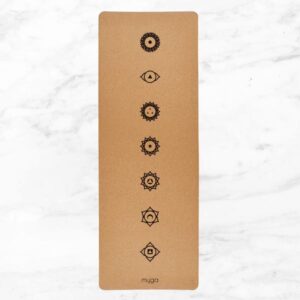 Myga Cork Yoga Mat - Extra Large Non Slip Exercise Mat for Yoga, Pilates and Fitness - Eco Friendly Natural Cork Mat for Home - Chakra