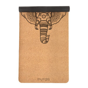 Myga Cork Yoga Mat - Extra Large Non Slip Exercise Mat for Yoga, Pilates and Fitness - Eco Friendly Natural Cork Mat for Home- Elephant