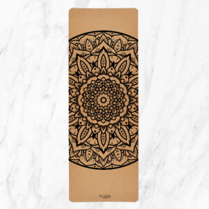 Myga Cork Yoga Mat - Extra Large Non Slip Exercise Mat for Yoga, Pilates and Fitness - Eco Friendly Natural Cork Mat for Home- Mandala