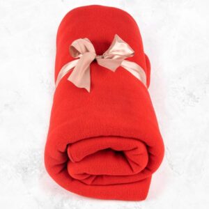 Myga Fleece Blanket - Supportive Blanket for Meditation, Restorative, Savasana, Iyengar Yoga & Pilates - (200cm x 145cm) -  Red