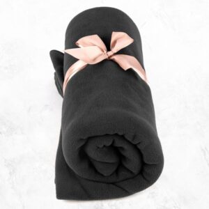 Myga Fleece Blanket - Supportive Blanket for Meditation, Restorative, Savasana, Iyengar Yoga & Pilates - (200cm x 145cm) -  Black