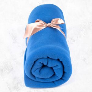 Myga Fleece Blanket - Supportive Blanket for Meditation, Restorative, Savasana, Iyengar Yoga & Pilates - (200cm x 145cm) -  Blue