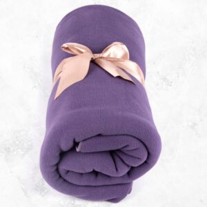 Myga Fleece Blanket - Supportive Blanket for Meditation, Restorative, Savasana, Iyengar Yoga & Pilates - (200cm x 145cm) - Purple
