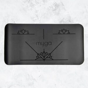 Myga Yoga Support Pad - Non Slip Alignment Mat for Yoga, Pilates & Exercise for Cushioning Hands, Knees, Elbows & Ankles - (66cm x 34cm x 5mm) -  Black