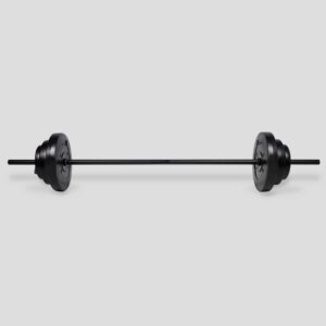 Phoenix Fitness Barbell Weight Set - 20kg Adjustable Barbell Set for Men and Women - Knurled Bar for Exercise, Muscle & Strength Training at Home & Gym - Weight: up to 20kg