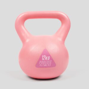 Phoenix Fitness Pink Kettlebell - Vinyl Weight for Exercise, Weightlifting, Strength Training & Full Body Workout for Women at Home & Gym - 12kg