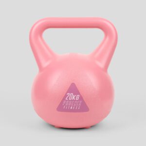 Phoenix Fitness Pink Kettlebell - Vinyl Weight for Exercise, Weightlifting, Strength Training & Full Body Workout for Women at Home & Gym - 20kg