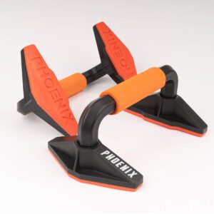 Phoenix Fitness Push Up Bars - Push Up Stand with Non-Slip Foam Handles for Chest, Shoulders, Arm, Core & Upper Body Strength Training for Men and Women at Home & Gym - Black & Orange