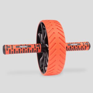 Phoenix Fitness Ab Roller - Abdominal Wheel for Ab Exercise & Core Workout for Men and Women at Home & Gym - Black & Orange