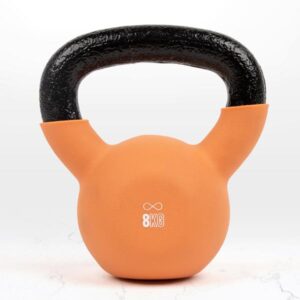 Myga Iron Kettlebell - Cast Iron & PVC Weight for Fitness and Strength Training, Toning Muscle and Cardio - Non-Slip Ergonomic Kettlebell for Home, Gym and Studio - 8kg