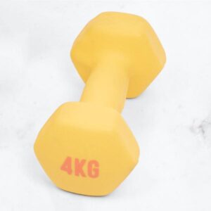 Myga Dumbbells - Cast Iron & Neoprene Hex Weights for Core Strength and Fitness Exercises, Aerobics and Training - Non-Slip Dumbbells for Home, Gym and Studio -  4KG
