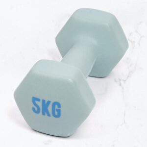 Myga Dumbbells - Cast Iron & Neoprene Hex Weights for Core Strength and Fitness Exercises, Aerobics and Training - Non-Slip Dumbbells for Home, Gym and Studio - 5KG