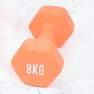 Myga Dumbbells - Cast Iron & Neoprene Hex Weights for Core Strength and Fitness Exercises, Aerobics and Training - Non-Slip Dumbbells for Home, Gym and Studio - 8KG