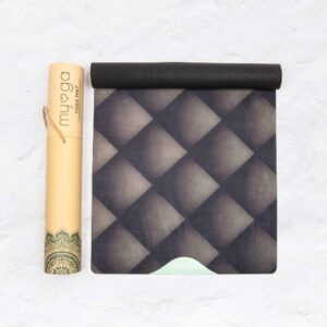 Myga Vegan Suede Yoga Mat - Luxurious Non Slip Mat for Hot Yoga, Power, Bikram, Ashtanga and Pilates - Superior Grip great for Home, Gym and Studio - (183cm x 61cm x 3mm) - Black