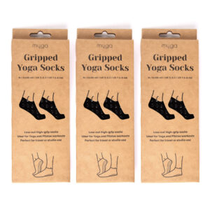 Myga Non-Slip Yoga Socks - 3 Pairs with Grip Soles for Yoga, Pilates, Fitness, Dance & Sports - Barefoot Workout Comfort for Home, Gym & Studi