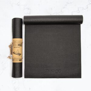Myga Yoga Mat - Non Slip Exercise Mat for Yoga, Pilates, Meditation and Fitness - Lightweight Beginner Mat for Men and Women for Home, Gym, Studio & Travel - Black