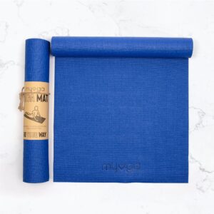 Myga Yoga Mat - Non Slip Exercise Mat for Yoga, Pilates, Meditation and Fitness - Lightweight Beginner Mat for Men and Women for Home, Gym, Studio & Travel - Royal Blue