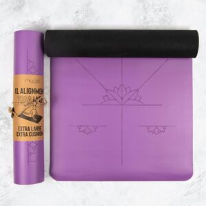 Myga Alignment Yoga Mat - Extra Large Non Slip Exercise Mat for Yoga, Pilates, Meditation and Fitness - Supportive Mat for Men and Women for Home, Gym & Studio - (205cm x 70cm x 6mm) -  Purple