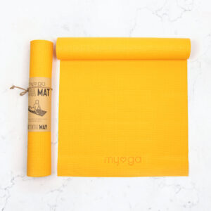 Myga Yoga Mat - Non Slip Exercise Mat for Yoga, Pilates, Meditation and Fitness - Lightweight Beginner Mat for Men and Women for Home, Gym, Studio & Travel - Mustard