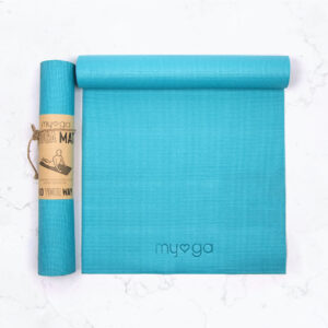 Myga Yoga Mat - Non Slip Exercise Mat for Yoga, Pilates, Meditation and Fitness - Lightweight Beginner Mat for Men and Women for Home, Gym, Studio & Travel - Turquoise