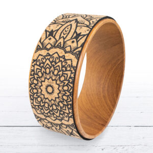 Myga Yoga Wheel - Exercise Prop great for Yoga, Pilates, Stretches, Backbend Inversions and Bridge Position - Improves Flexibility, Balance and Core Strength -  Cork