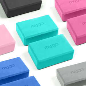 Myga Yoga Blocks - Pair of High Density Foam Bricks for Yoga, Pilates and Fitness to Support and Deepen Poses - Non Slip and Lightweight for Home, Gym & Studio - Choice of Colour